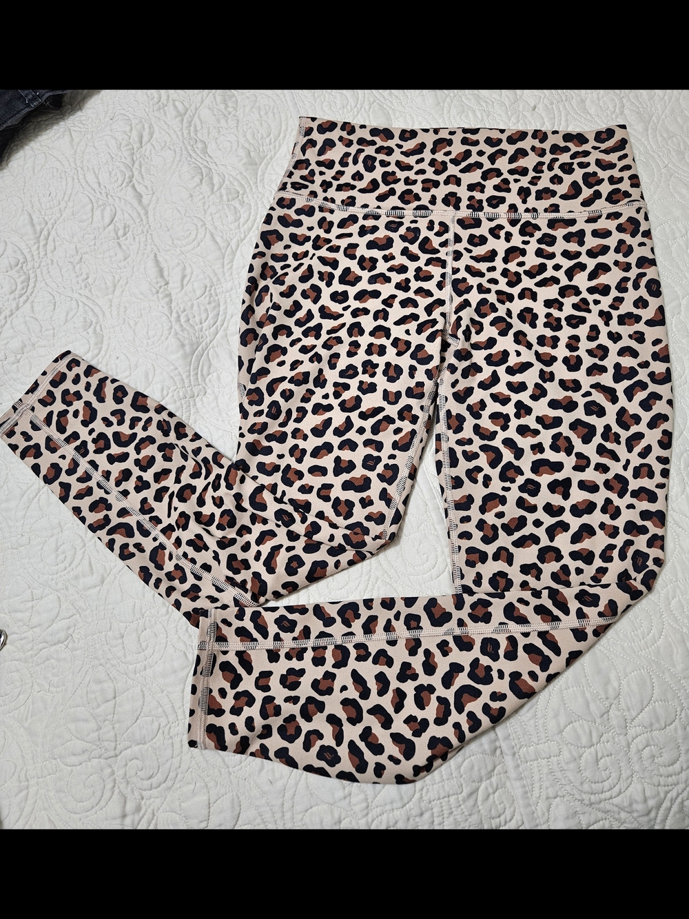 Fabletics Leopard Print High-Rise Leggings in Tan, Black & Brown